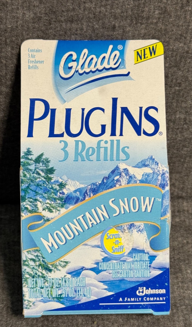 Vintage 1999 Glade Plug Ins Refill Mountain Snow - 3ct